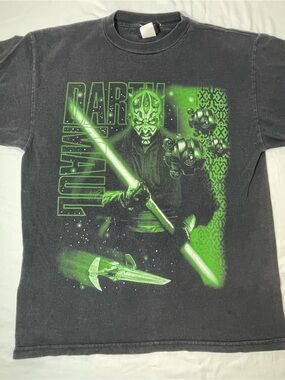 Vintage Star Wars Darth Maul T-Shirt Youth Xl (14-16) Graphic Glows